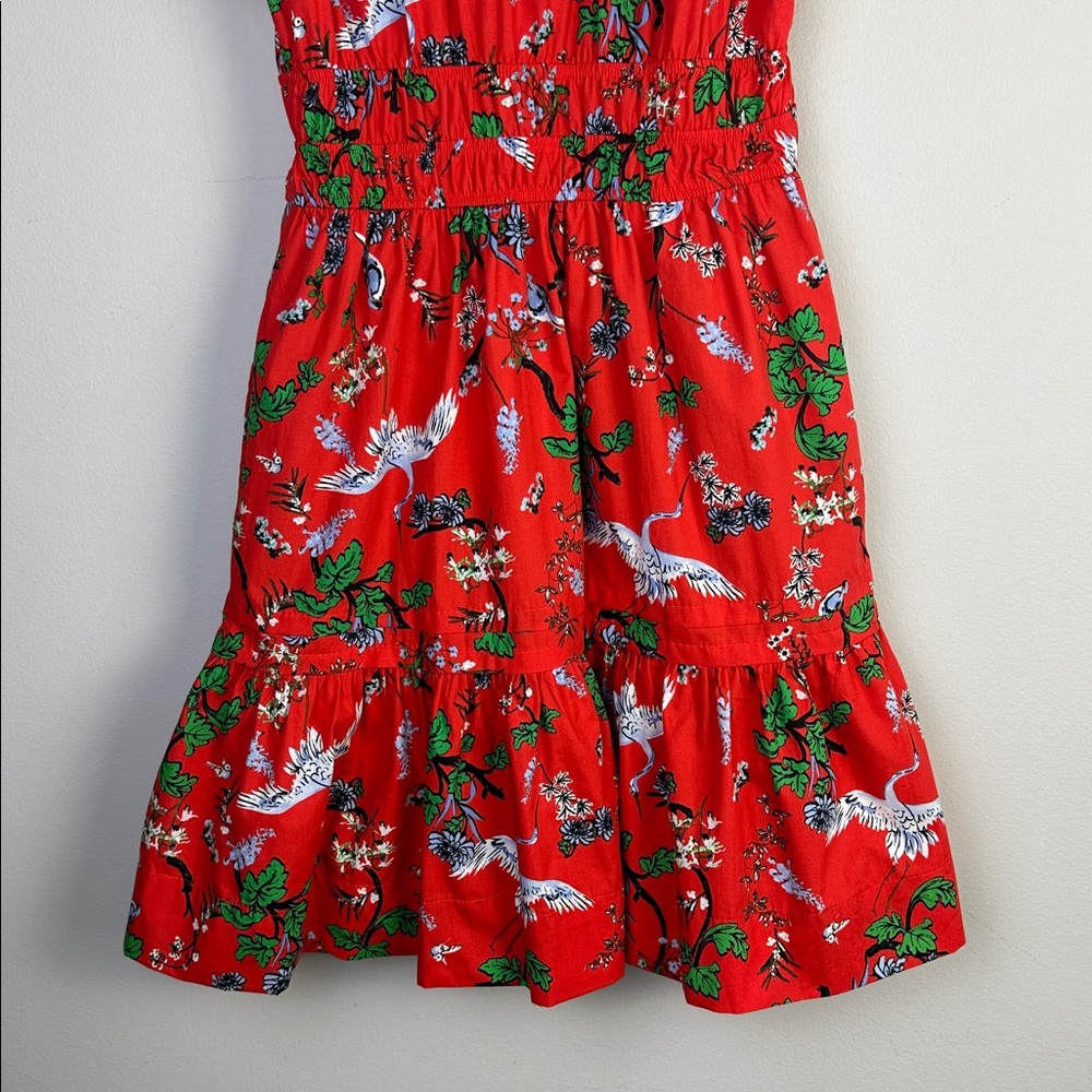NEW Anthropologie Somerset Mini Cotton Dress Red Bird Floral Print Pockets XXS - Picture 13 of 16